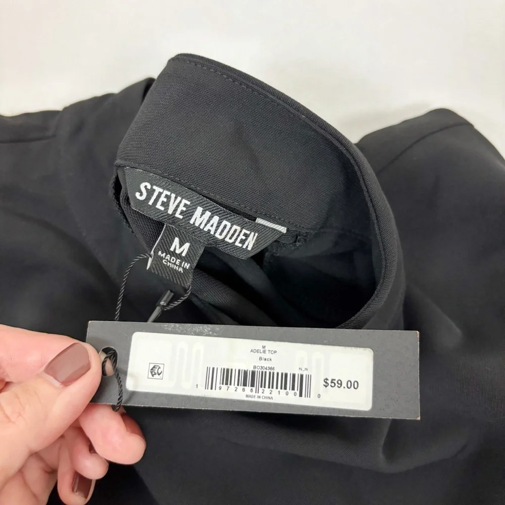Steve Madden Adelie Top in Black Onyx Size M